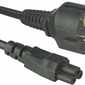 Câble courant Trèfle au meilleur prix en Tunisie. Cordon secteur tripolaire C5 (Mickey) avec prise de terre pour chargeur de PC portable.